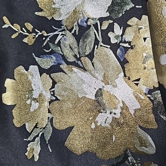 Black Glossy Floral Dress - Picture 6 of 6